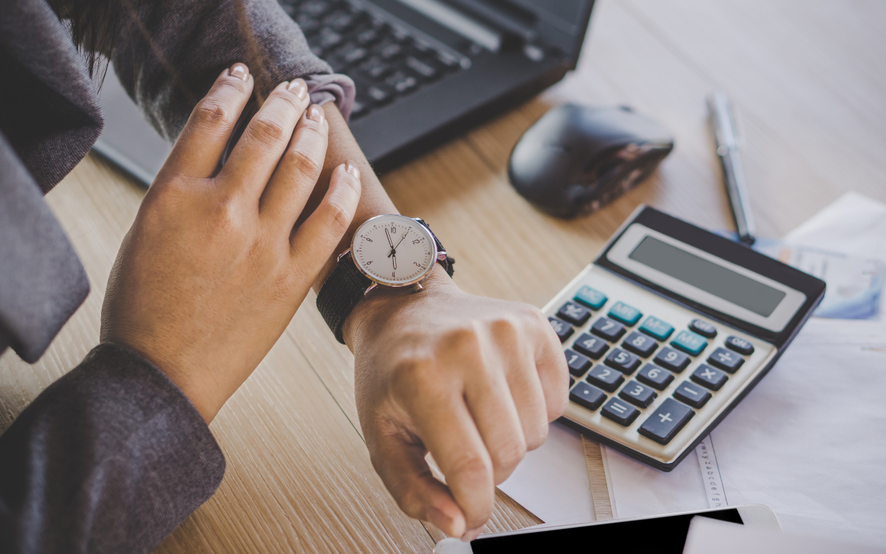 Smiling ProCharted  accountant help a client